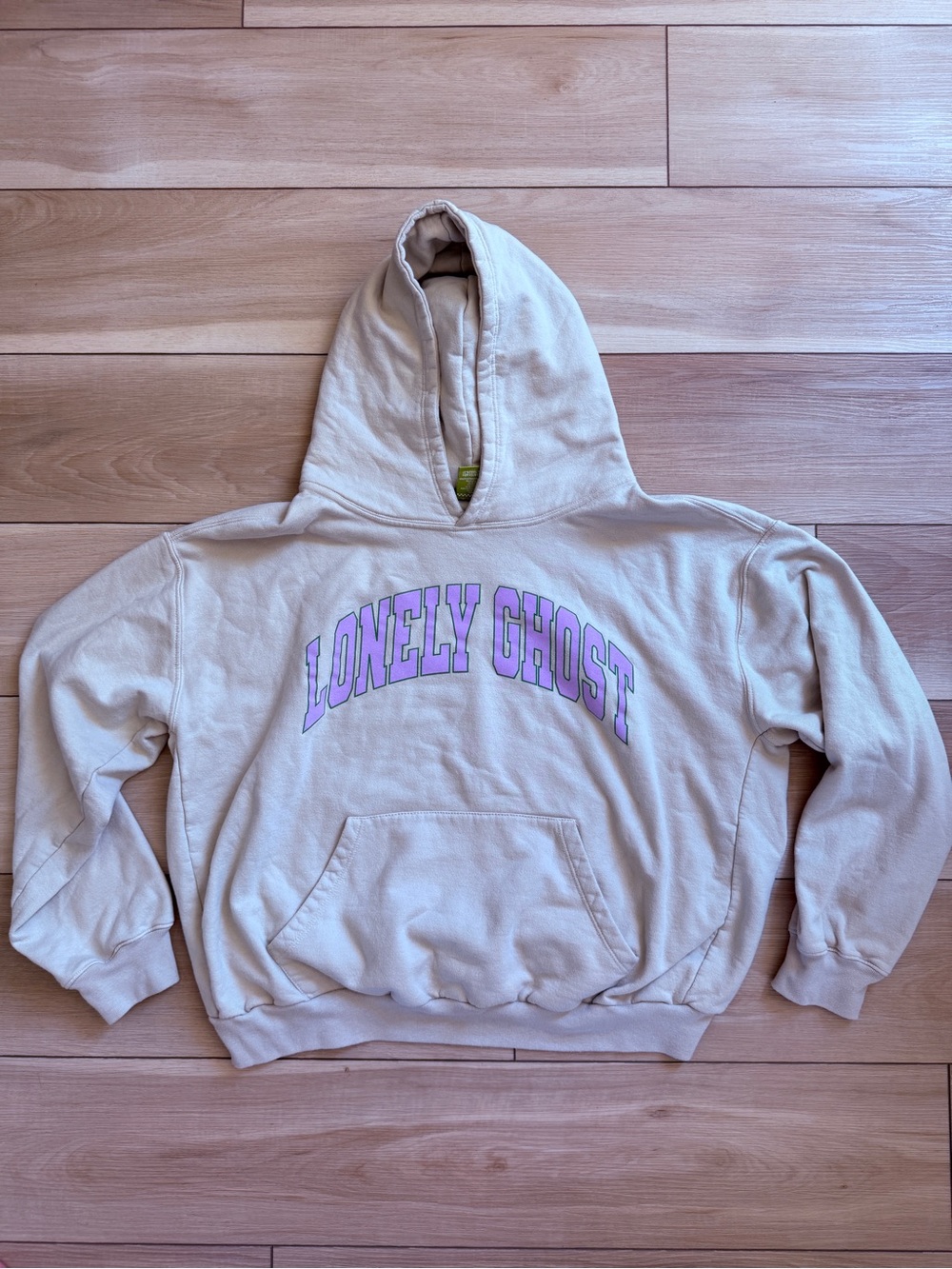 Lonely Ghost Beige Hoodie Purple Lavender XL